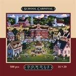 School Carnival Dowdle Folk Art 500 Piece Puzzle