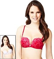 2 Pack Limited Collection Floral Embroidered Push-Up A-DD Bras