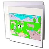 Londons Times Funny Cow Cartoons - Small Cap Stock - Greeting Cards-12 Greeting Cards with envelopes