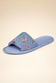 Open Toe Ditsy Floral Mule Slippers
