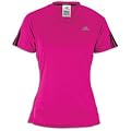 adidas Response Short Sleeve Tee - Women's ( sz. S, Pink Buzz/Black )