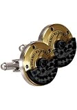 Black Stainless Steel and 18k Gold Plated Rotor Cufflinks