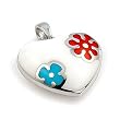 White With Multi-Color Designo Heart Pendant