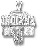 Indiana Hoosiers Solid Sterling Silver ''INDIANA'' Backboard Pendant