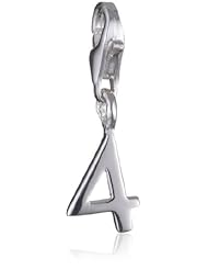 VINANI brand Germany 925 Sterling Silver Charm Pendant Number 4 shiny Digit HZVI