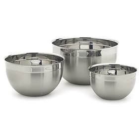 Stainless Steel 3 Piece Deep Mixing Bowl Set by Mixing Bowls