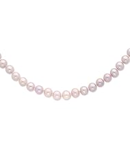 Sterling Silver 9-10mm Purple Freshwater Cultured Pearl Necklace