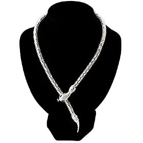 Mesmerizing Silver Tone Snake Choker Necklace