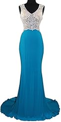 Sexy Floor Length Sleeveless Open-Back Beaded Sheer  Jersey Evening Dress/Prom Dress/Party Dress/Wedding Dress  With Rhinestones