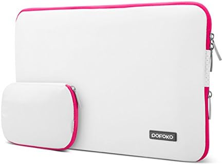POFOKO 13 13.3 14 Inch Shockproof Waterproof Computer Laptop/Notebook/Tablets MacBook Air/Pro 13.3" Messenger Bag Carry Case (Red &amp; White)