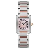 Cartier Tank Francaise 18kt Rose Gold and Steel Pink Mother-of-Pearl Ladies Watch W51027Q4 by Cartier