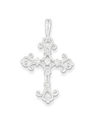 Sterling Silver Cz Cross Pendant, Best Quality Free Gift Box Satisfaction Guaranteed