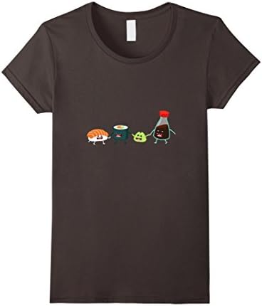 Women's Sushi Roll Soy Sauce Nigiri Wasabi Japanese Friends T-Shirt XL Asphalt