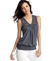 Trixxi Sleeveless Top with Crochet V-Neckline