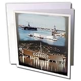 Sandy Mertens Hawaii Travel Designs - USS Abraham Lincoln, USS Arizona Memorial (Day and Night) Pearl Harbor - Greeting Cards-6 Greeting Cards with envelopes