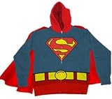 Superman Costume Adult Hooded Sweatshirt Hoodie