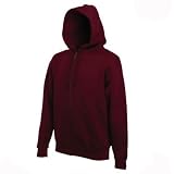 Fruit of the loom zip through hooded sweatshirt hoodie (Medium (38 - 40 inch chest), Burgundy)