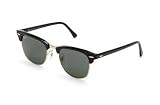 RAY BAN 3016 CLUBMASTER W0365 BLACK GOLD TRIM SUNGLASSES