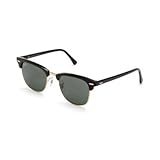 RAY BAN 3016 CLUBMASTER W0365 BLACK GOLD TRIM SUNGLASSES