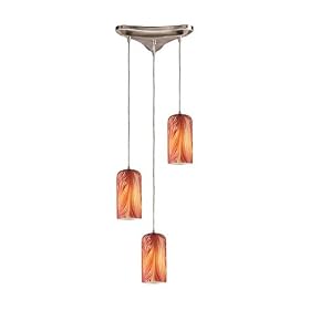 ELK Lighting 544-3ML Molten 3 Light Single Tier Chandelier in Satin Nickel with Molten... by Elk