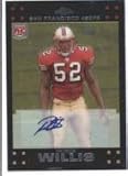 2007 Topps Chrome Rookie Autographs #TC240 Patrick Willis - San Francisco 49ers (RC - Rookie Card - Autographed Card ) (Football Cards)