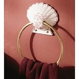 Herbeau 11110353 Moustier Rose/Old Silver Coquille Towel Ring 1111