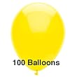 100 Party Balloons - 11" Round Latex, Lemon Yellow
