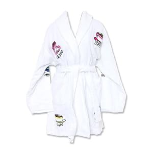 Buy Aegean Coffee Delight White Terrycloth Robe by Aegean