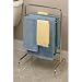 Towel Stand-Chrome Steel-Unique Swiveling Platform (Chrome) (18W x 28.25H x 13D)