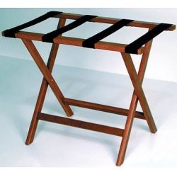 Luggage Rack with Sturdy Webbing-Mahogany/Black (Dark Red Mahogany/Black) (20"H x 23.75"W x 15.5"D)