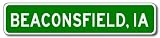 BEACONSFIELD, IOWA City Limit Sign - Aluminum - 6 x 24 inches