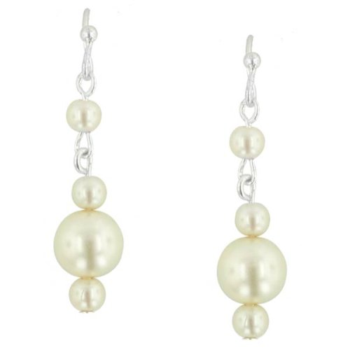 Silver Tone with Simulated Dangle Earrings