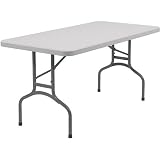 Lightweight Plastic Folding Table - 30 x 60 (Grey) (29H x 30W x 60L - 40 lbs)