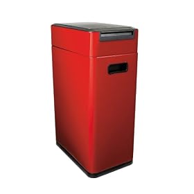 OXO Good Grips 1334102 Rectangular Touch Can, Red/Stainless