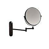 Rozin 折りたたみ 伸縮ミラー 円形 鏡 オイルは青銅をこすり 化粧鏡 化粧台用 ミラー 壁取り付け
