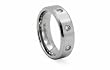 Titanium Ring Satin High Polish with 3 CZ 8mm