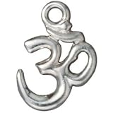 TierraCast Rhodium-Plated Pewter Om Symbol Charm