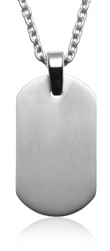 Men's Titanium Dog Tag Pendant, 20