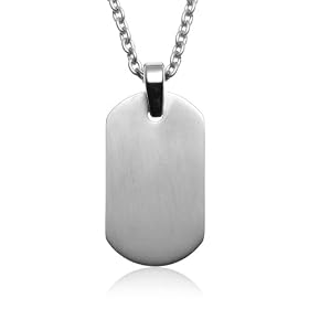 Men's Titanium Dog Tag Pendant, 20