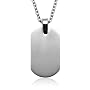 Men's Titanium Dog Tag Pendant, 20"