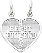 10K White Gold Best Friend Breakable Heart Charm