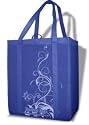 Burban Bags Reusable Grocery Shopping Bag Navy Blue Upright Swirl