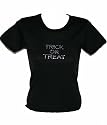 TRICK OR TREAT Halloween Short Sleeve Adult Shirt in Black