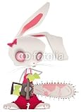 Wallmonkeys Peel and Stick Wall Decals - Horror Bunny. Vector and Cartoon Illustration. - 24H x 17W Removable Graphic