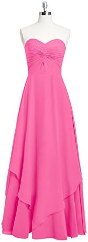 Floor-length Azalea Bridesmaid Dresses A-line Cut Exquisite Chiffon Skirt