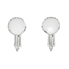 Pilgrim Damen-Ohrclips Versilbert, Wei� 485-003