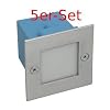 5er-Set Wandeinbaustrahler LED 230V Wandlampe Warm-Wei�