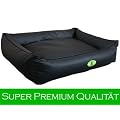 Hundebett "Paco" L 90x70 cm Kunstleder Schwarz. Versandkostenfrei !!!
