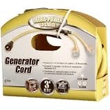 Coleman Cable Inc 01934-88-02 Generator Adapter 4 Blade 3'