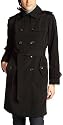 London Fog Women's London Fog Petite Faux Silk Double Breasted Trench With Zip Out Liner